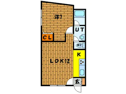 アーバンパレス762(1LDK/2階)の間取り写真