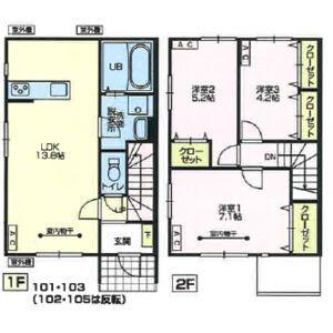 TIERRAA(3LDK/1階)の間取り写真