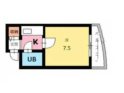 ハイム助任(1K/5階)の間取り写真
