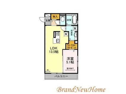 シエロ グランデ(1LDK/1階)の間取り写真