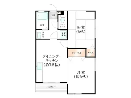 コートビレッジII(2DK/2階)の間取り写真