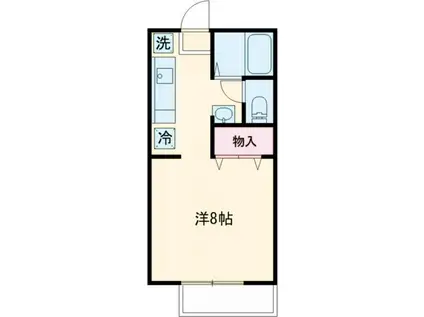 東栄ハイツE棟(1DK/1階)の間取り写真