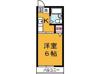 メゾンつくば(1K/1階)の間取り写真