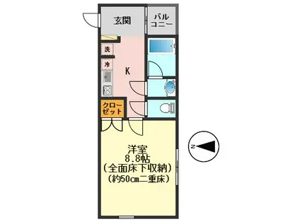 AMAZING TOWN(1K/3階)の間取り写真