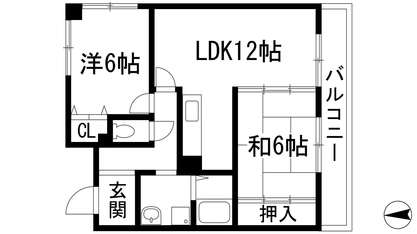 スプリングリバーⅡ(2LDK/4階)の間取り写真