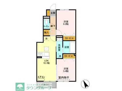 ソフィアクレールA(2LDK/1階)の間取り写真