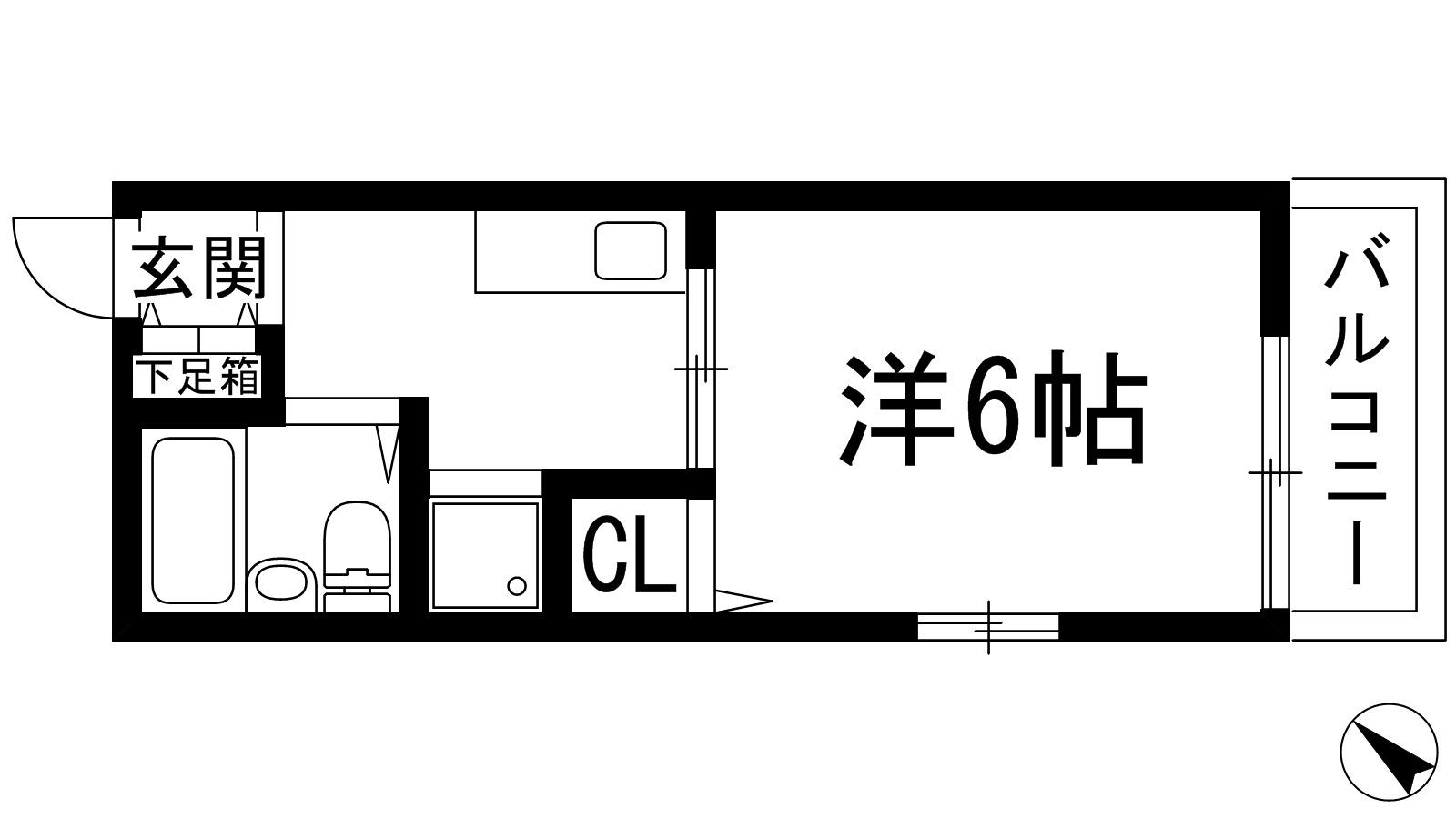 スターハイツ壱番館(1K/1階)の間取り写真