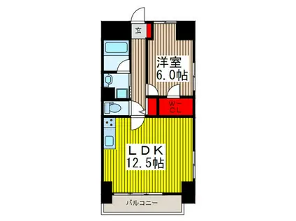 GRAND CHARIOT(1LDK/3階)の間取り写真