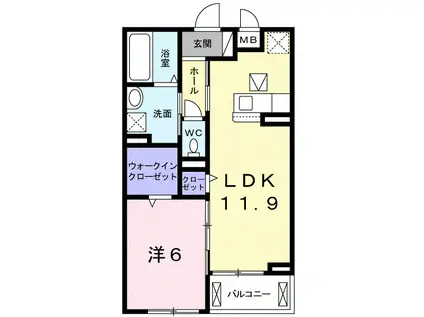 フィフスエレメント(1LDK/1階)の間取り写真