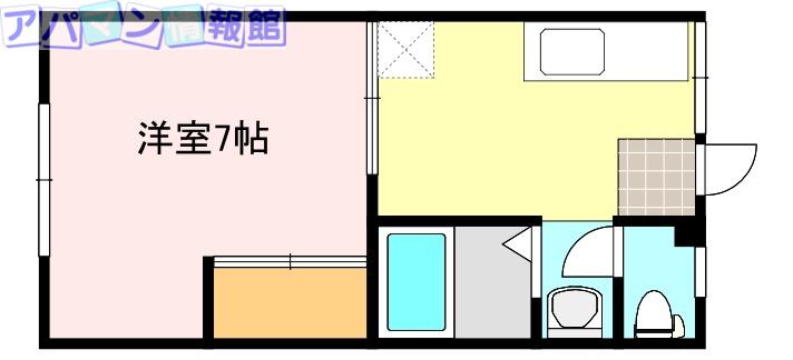 ハイツ谷川(1K/1階)の間取り写真