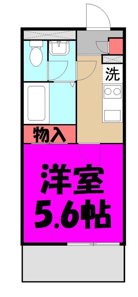 ルミエール蕨(1K/2階)の間取り写真