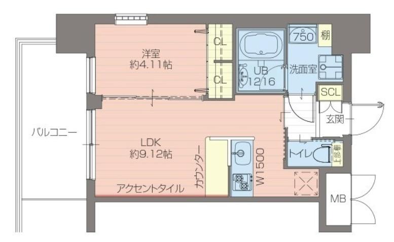 プレジオ御幣島(1LDK/7階)の間取り写真