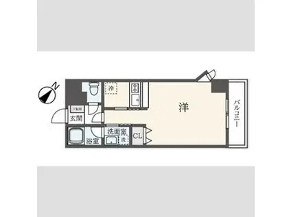 FIERTE 高波(1K/3階)の間取り写真