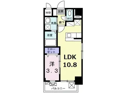 メゾン ド プラシード(1LDK/2階)の間取り写真