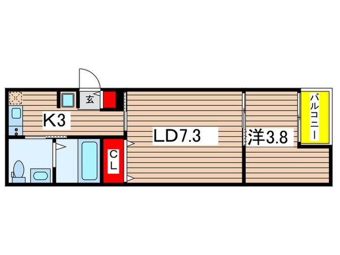 VAU HOUSE青葉の森(1LDK/3階)の間取り写真