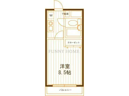 カオパレス20(1K/1階)の間取り写真