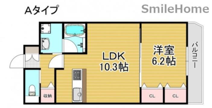 MAYFER(1LDK/1階)の間取り写真