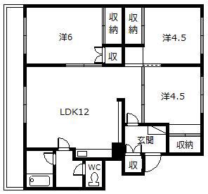 ツインクル春光AB(3LDK/4階)の間取り写真