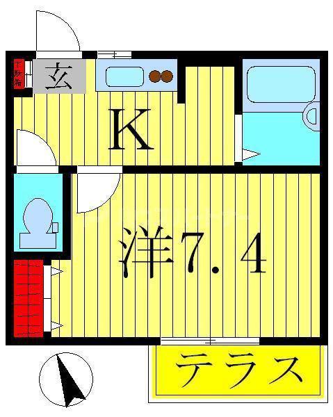 MA HILL(1K/1階)の間取り写真