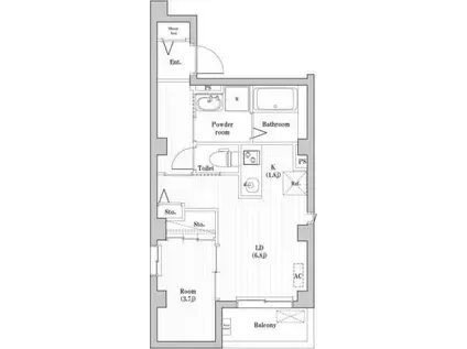 CHATAIGNE FORET OTEMACHIシャテーヌ フォレッ(1LDK/4階)の間取り写真