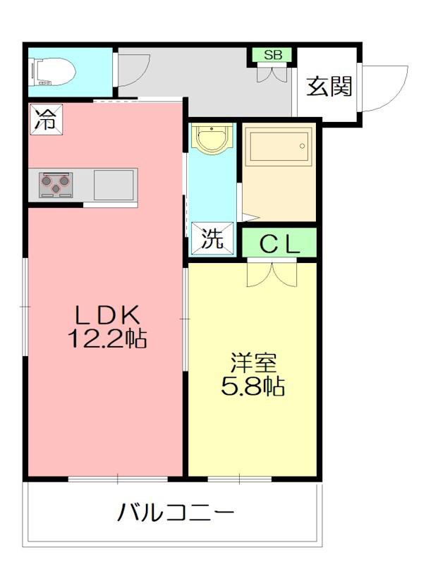 サンプランドール(1LDK/1階)の間取り写真