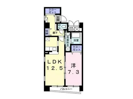 プログレ河原町(1LDK/4階)の間取り写真