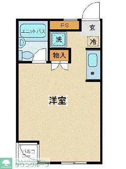 スカイコート大宮第2(ワンルーム/1階)の間取り写真