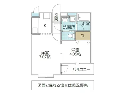 フォーライフヴィラ白帆(2K/2階)の間取り写真