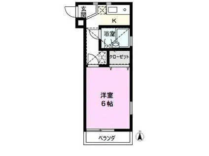 リベルティメゾン(1K/1階)の間取り写真