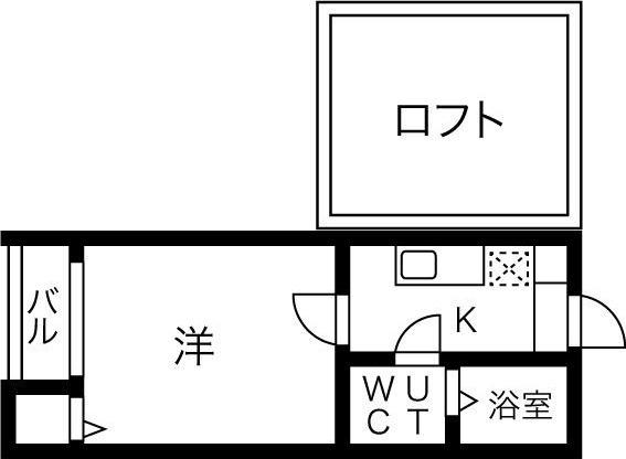 フロール尾頭橋(1K/2階)の間取り写真