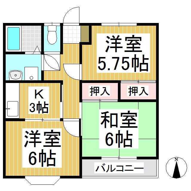 育英マンション(3K/2階)の間取り写真