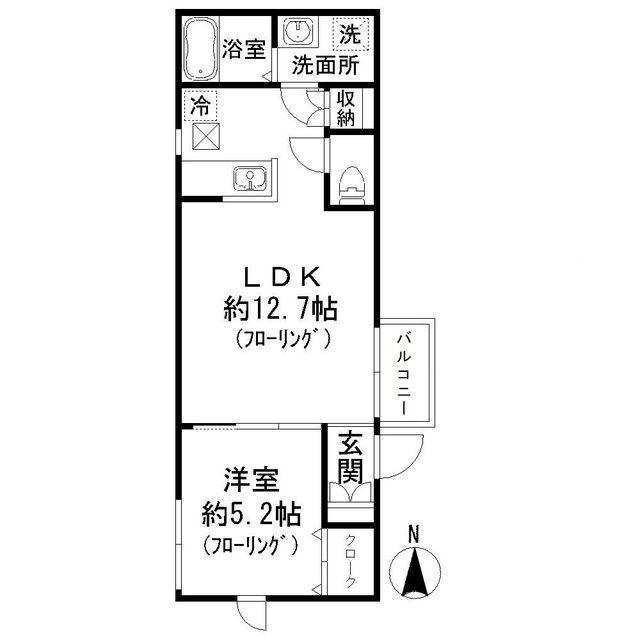 LA VERDURE(1LDK/1階)の間取り写真