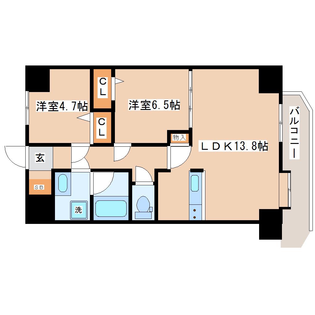 VIVI(2LDK/1階)の間取り写真