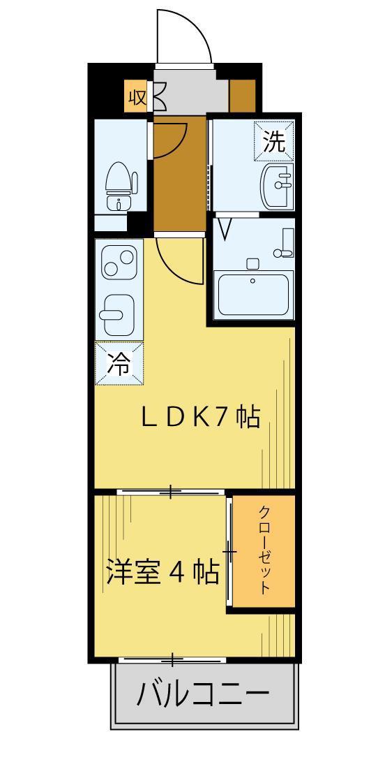 シェルグランデ六丁目(1LDK/11階)の間取り写真