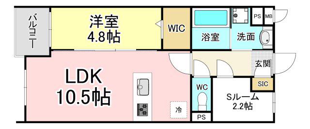 MON665(1LDK/1階)の間取り写真