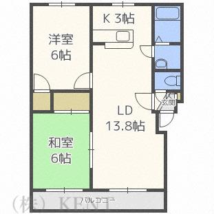 エレガンス47(2LDK/4階)の間取り写真