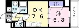 ウィングコート天王寺(1DK/7階)の間取り写真