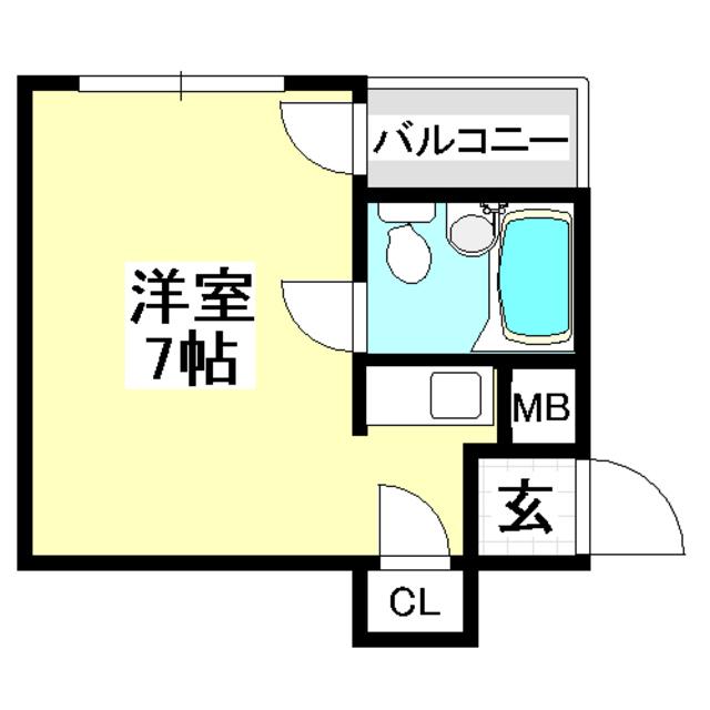 ハイツトレイン(ワンルーム/2階)の間取り写真