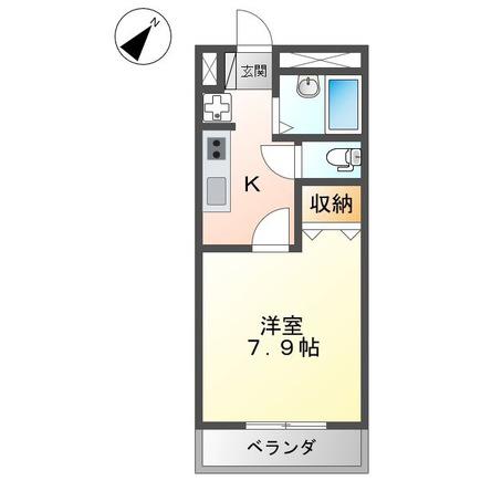 ワンハイム(1K/1階)の間取り写真