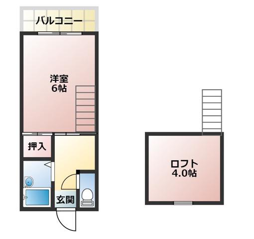 パトリエ加納I(1K/1階)の間取り写真