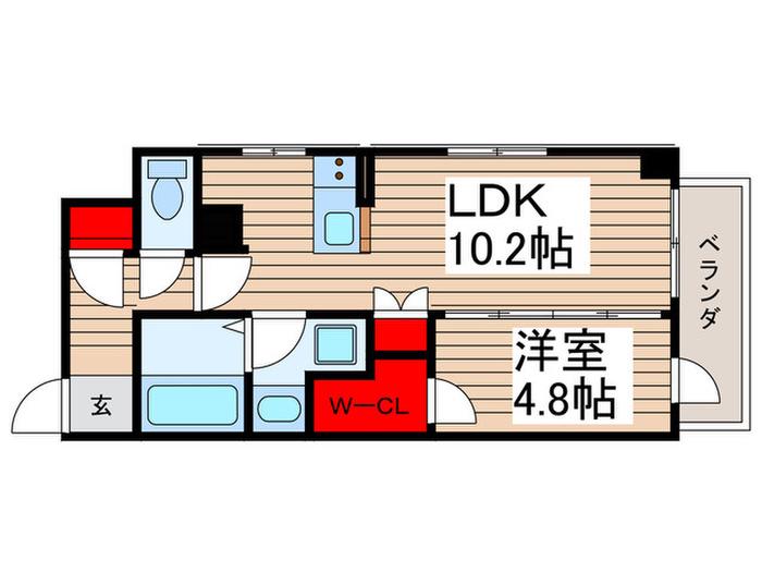 東和ビル本町(1LDK/5階)の間取り写真