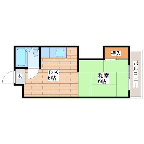 メゾンダイコー(1DK/2階)の間取り写真