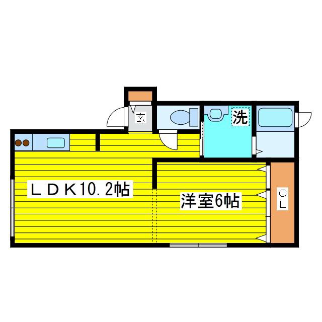 ドルチェN10(1LDK/4階)の間取り写真