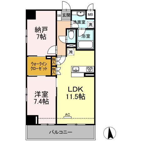アロッジオ金剛(1LDK/2階)の間取り写真
