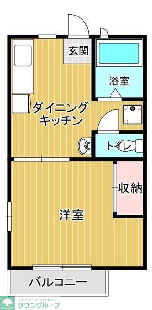 メゾン・アルテミスB(1DK/1階)の間取り写真