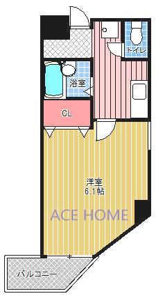 ドエル堀江南(1K/11階)の間取り写真