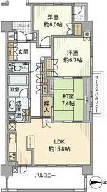 ハイネスクラウズ山科音羽(3LDK/6階)の間取り写真