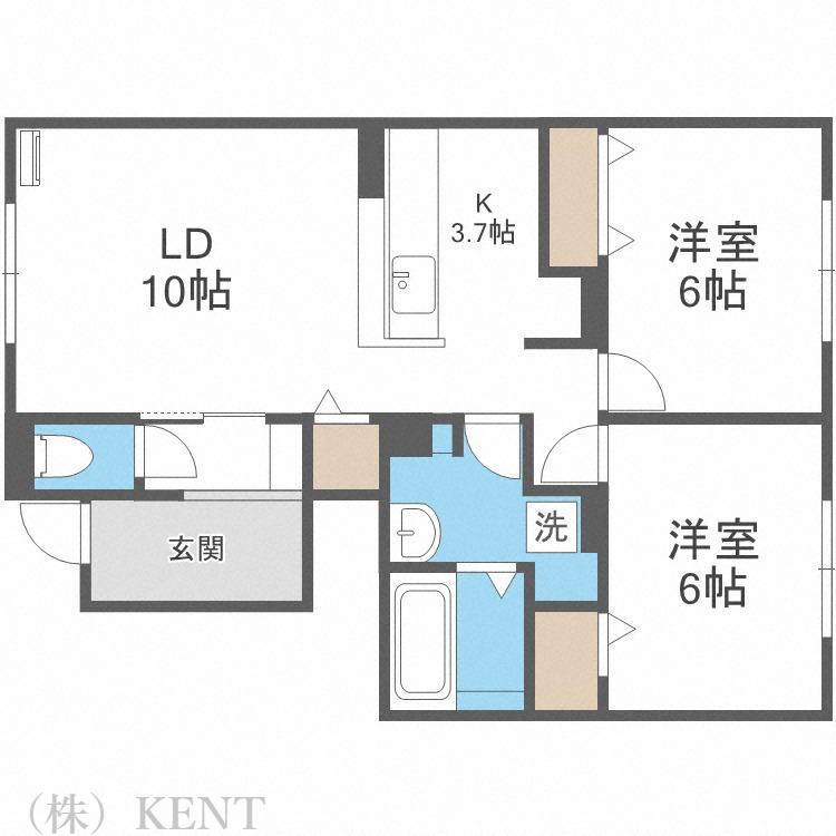 ラグランジュ D(2LDK/1階)の間取り写真