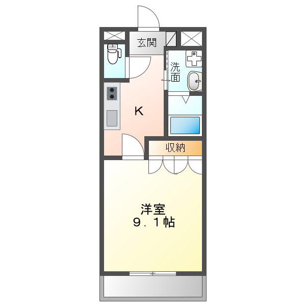 コーポブリリアント(1K/2階)の間取り写真