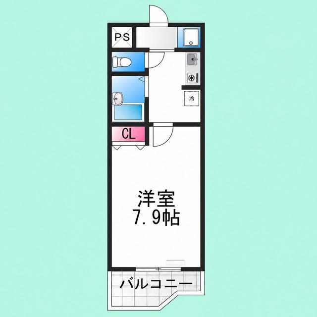 ピュール絆(1K/1階)の間取り写真